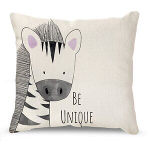 NEW Minimalist Flax Cushion Cover 18" x 18" | Zebra